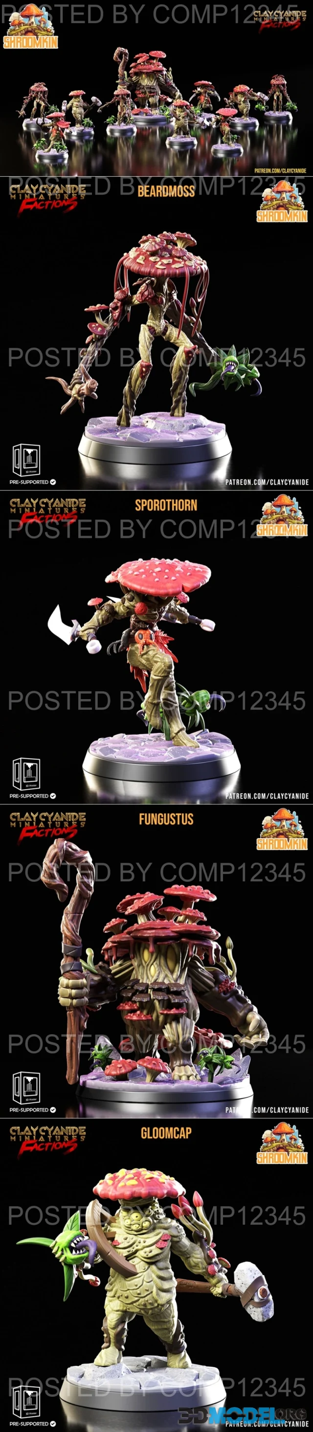 Clay Cyanide Miniatures - Shroomkin – Printable