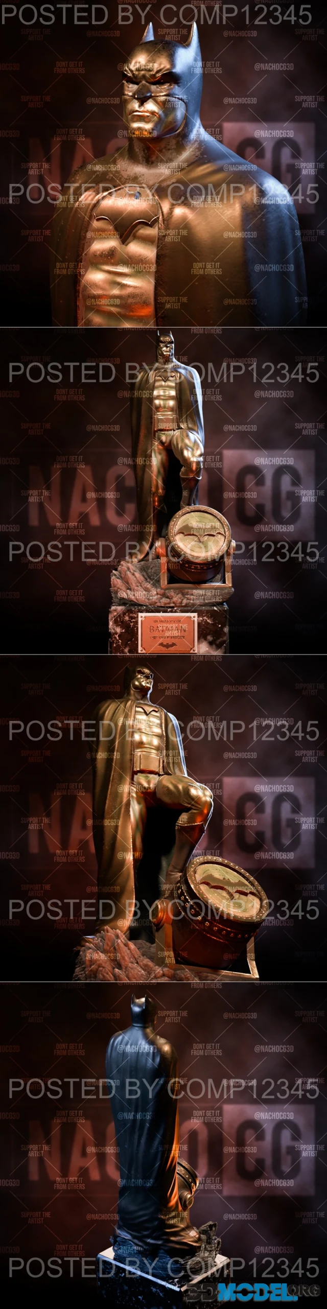 Fan Art - Batman Statue Memorial - Standalone version – Printable