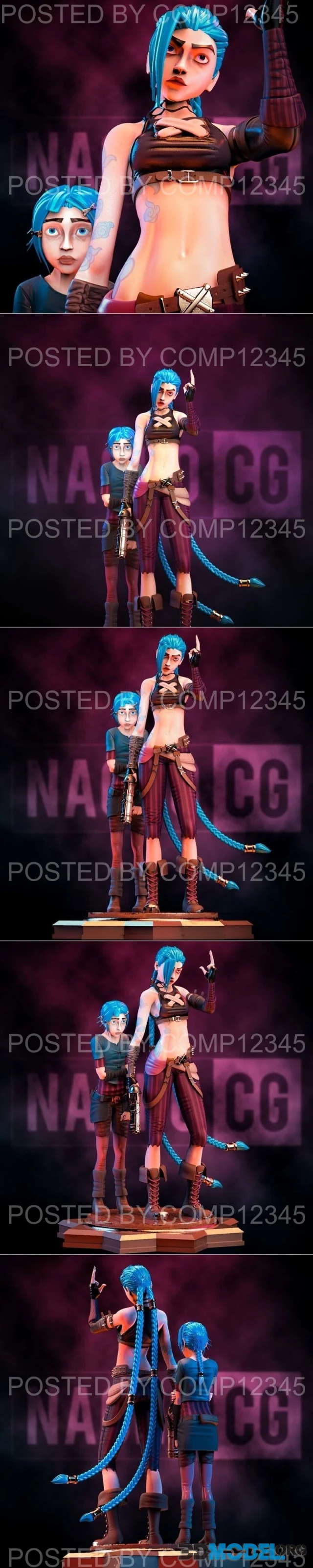 Fan Art Jinx and Powder - Statue – Printable
