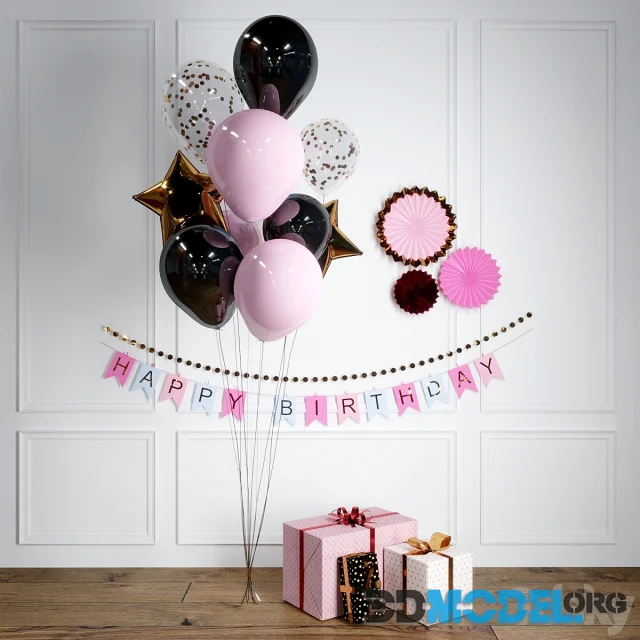 A set of gifts and balls