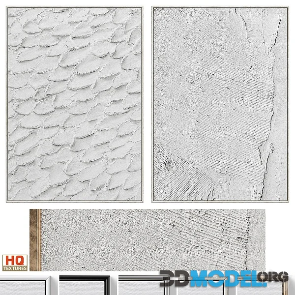 Boho Gray Relief Plaster Wall Art C 677