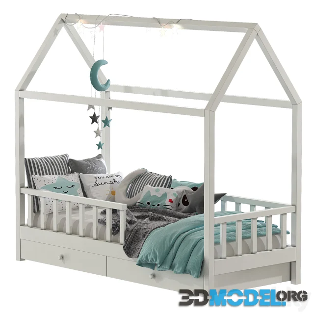 Childrens bed with columns 6