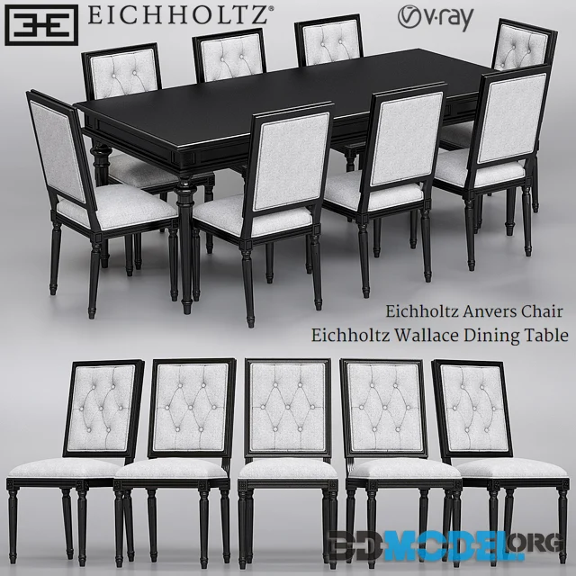 Eichholtz Anvers Chair and Wallace Dining Table