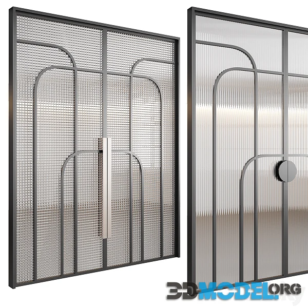 3D Model – Embossed Glass Doors N2