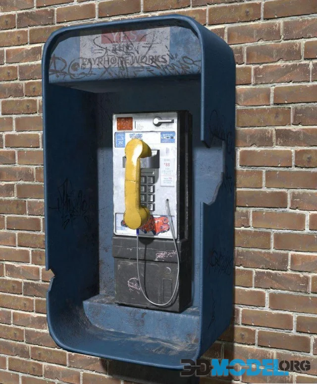 Payphone with graffiti (PBR)