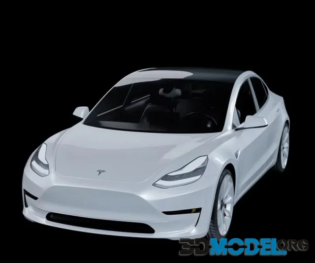 3D Model – Modern car Tesla Model 3 2018