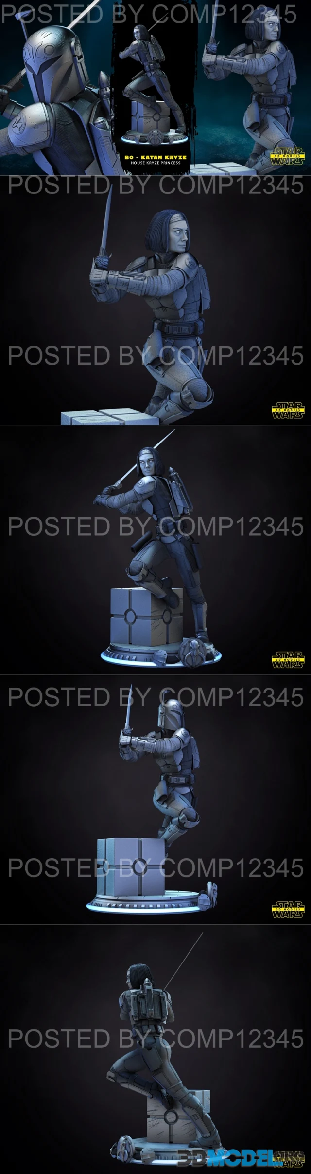 Bo Katan Sculpture - Star Wars – Printable