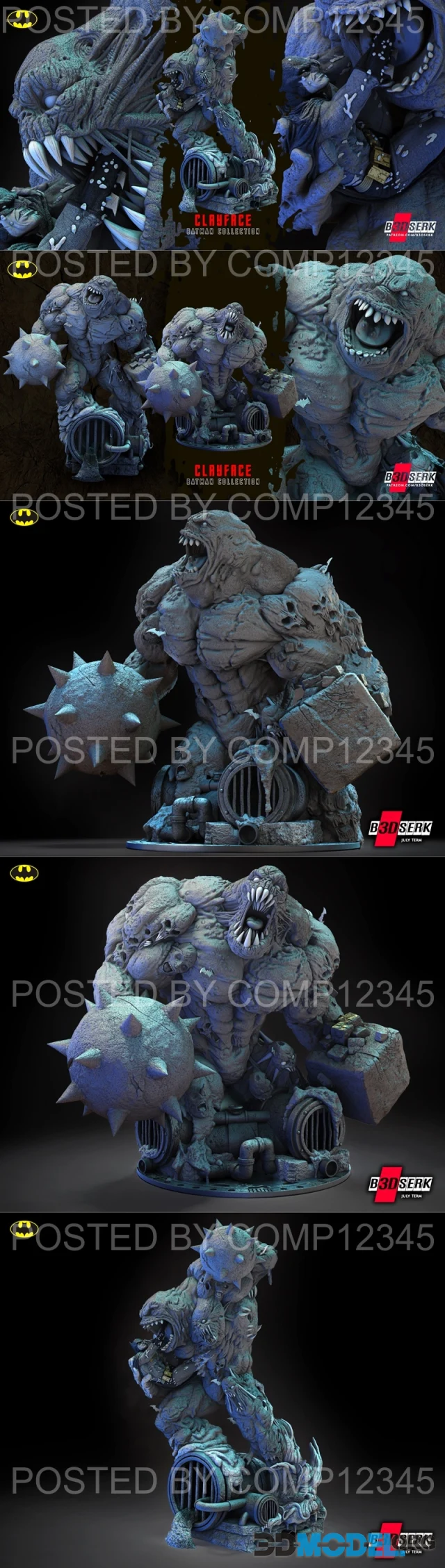 B3DSERK - Clayface Sculpture and Bust – Printable