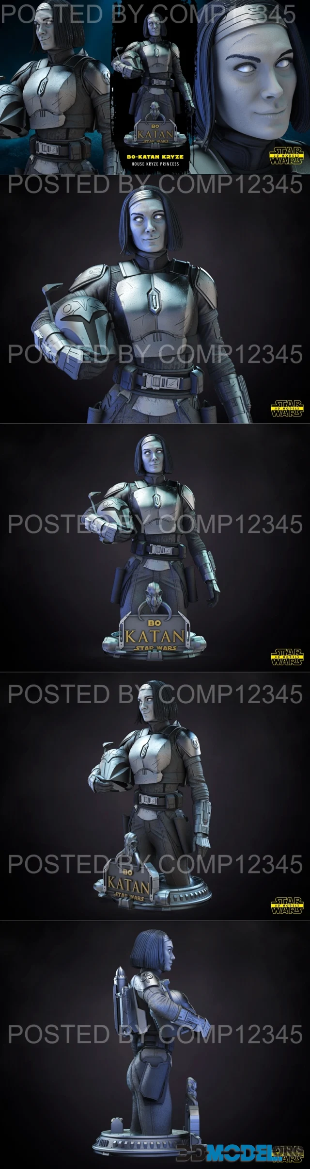 Star Wars - Bo Katan Bust – Printable
