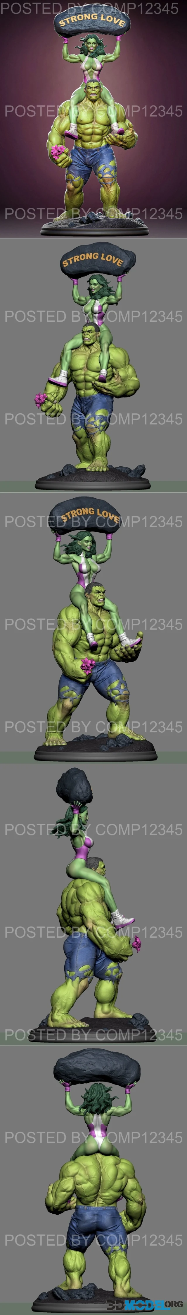 Hulk with She-hulk – Printable