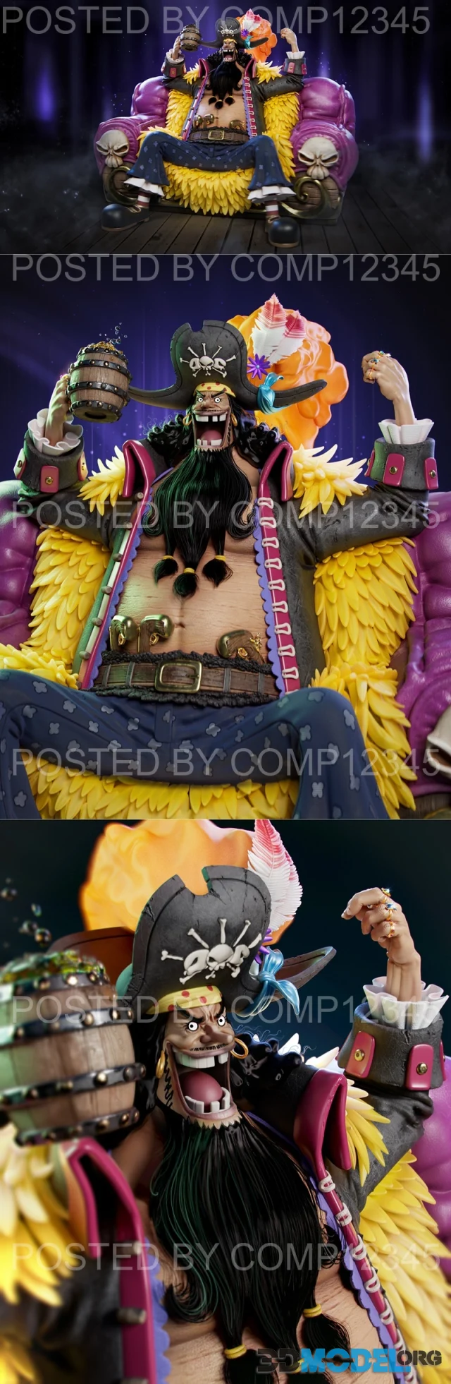 Blackbeard Marshall D Teach with Throne – Printable