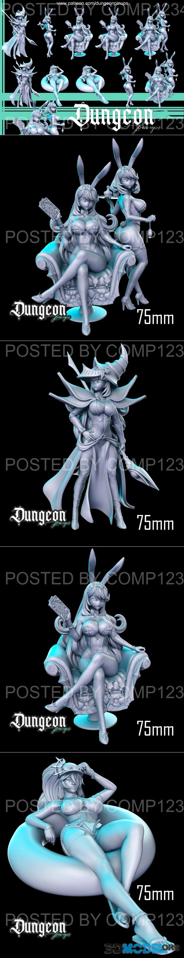 Dungeon Pin-ups July 2023 – Printable