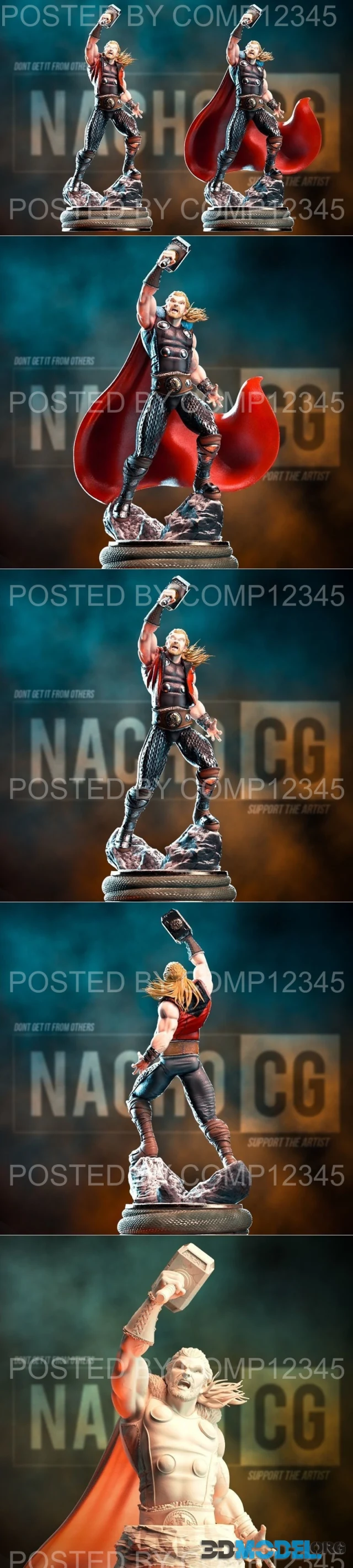 Fan Art Thor Statue and Bust – Printable