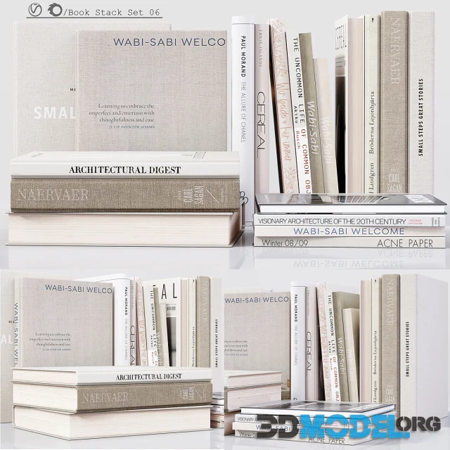 Book stack set 06