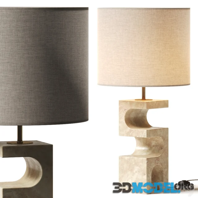 3D Model – Crate and Barrel Boveda Stone Table Lamp