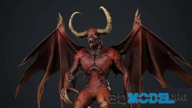 Demon with horns and wings (PBR)