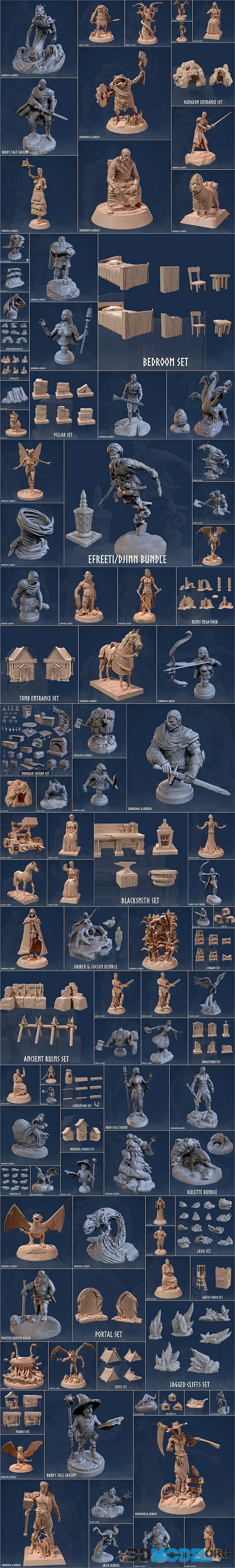 Fantasy 3D-Print Miniatures Complete Bundle