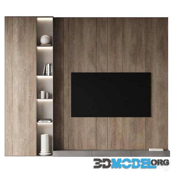TV Wall Set 03 with decor