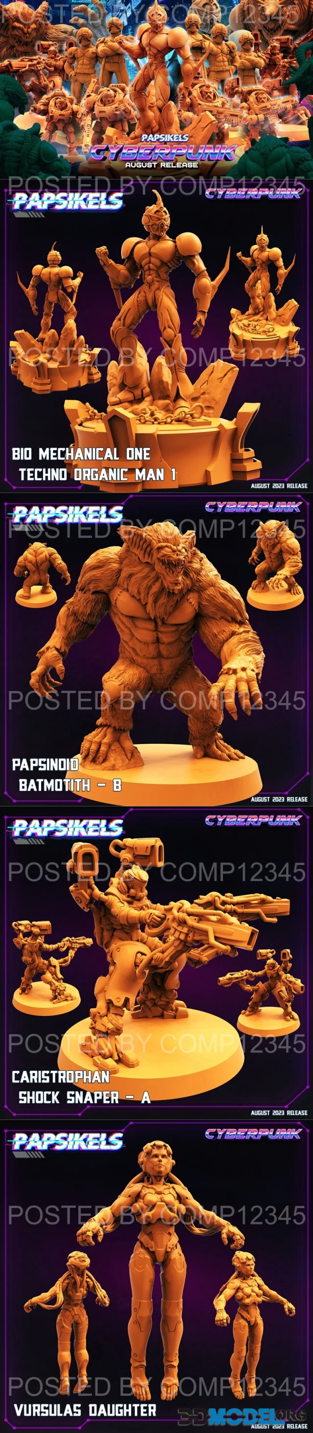 Papsikels Miniatures – Cyberpunk August 2023 – Printable