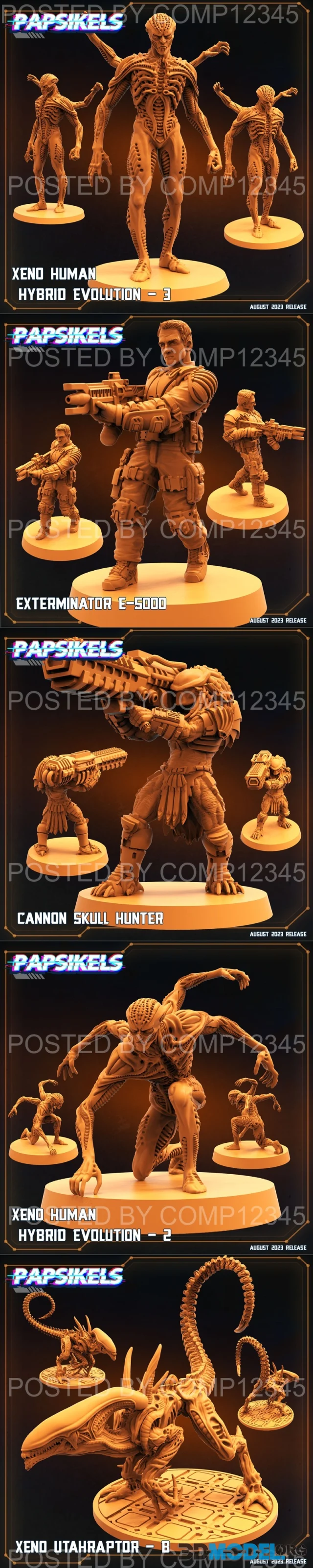 Papsikels Miniatures - Xenowars Genesis Sci-Fi August 2023 – Printable