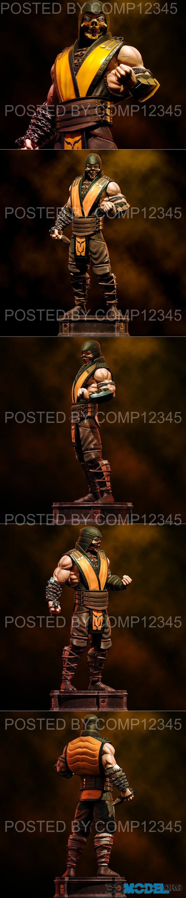 3d Model Fanart Mortal Kombat Scorpion Statue Printable 1018
