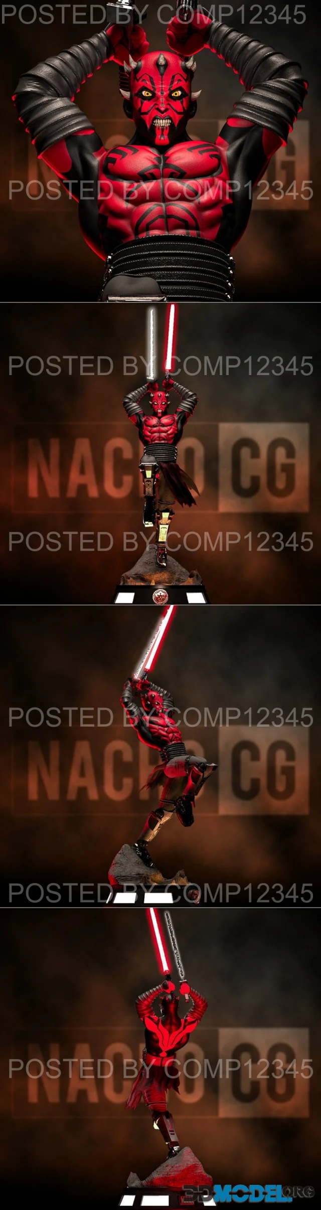 Fan Art Darth Maul Statue and Bust – Printable