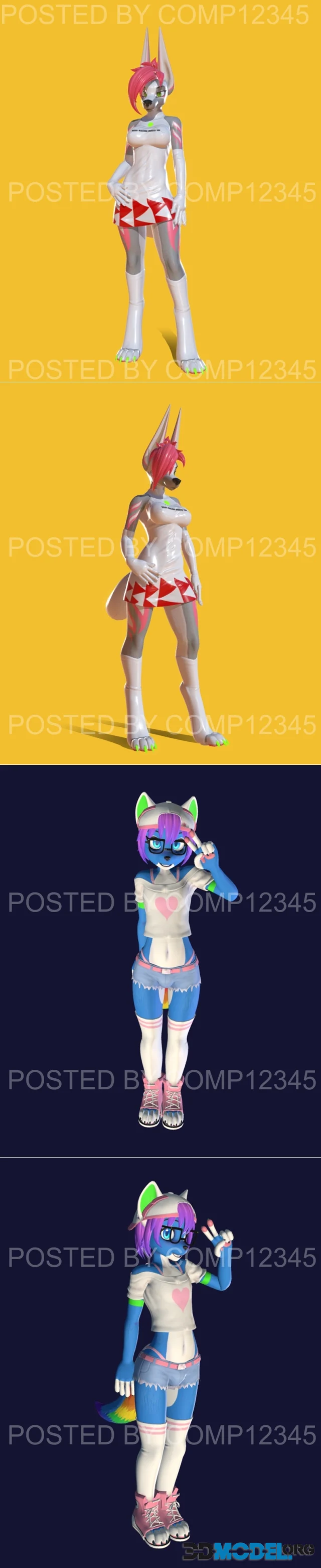 Jade Cyberwolf and Icarus VRChat – Printable