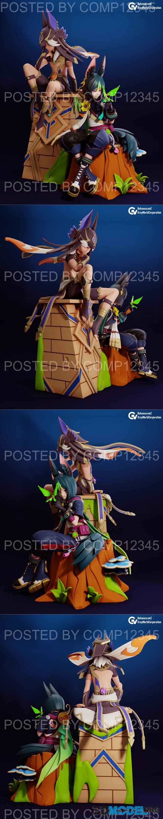 Cyno and Tighnari Extra Base - Genshin Impact – Printable