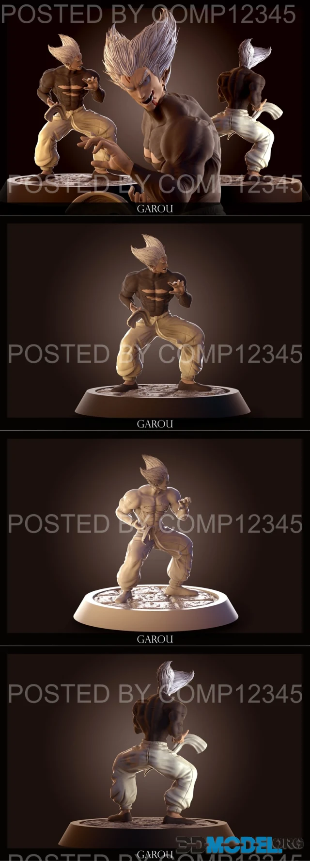 Garou statue of character garbo – Printable