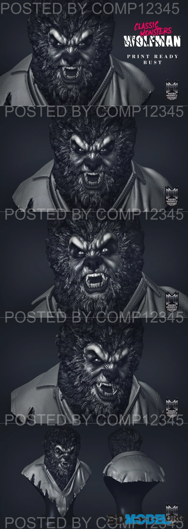 Wolfman Bust – Printable