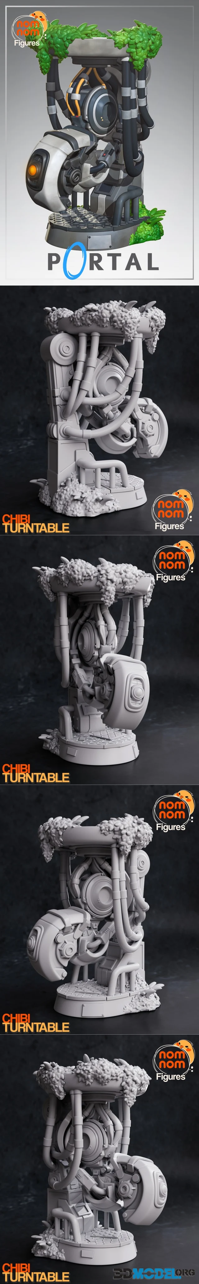 3D Model – Nomnom Figures - GlaDOS from Portal – Printable