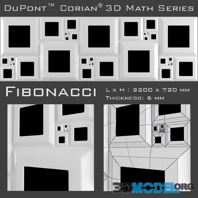 3D Panel Corian Fibonacci