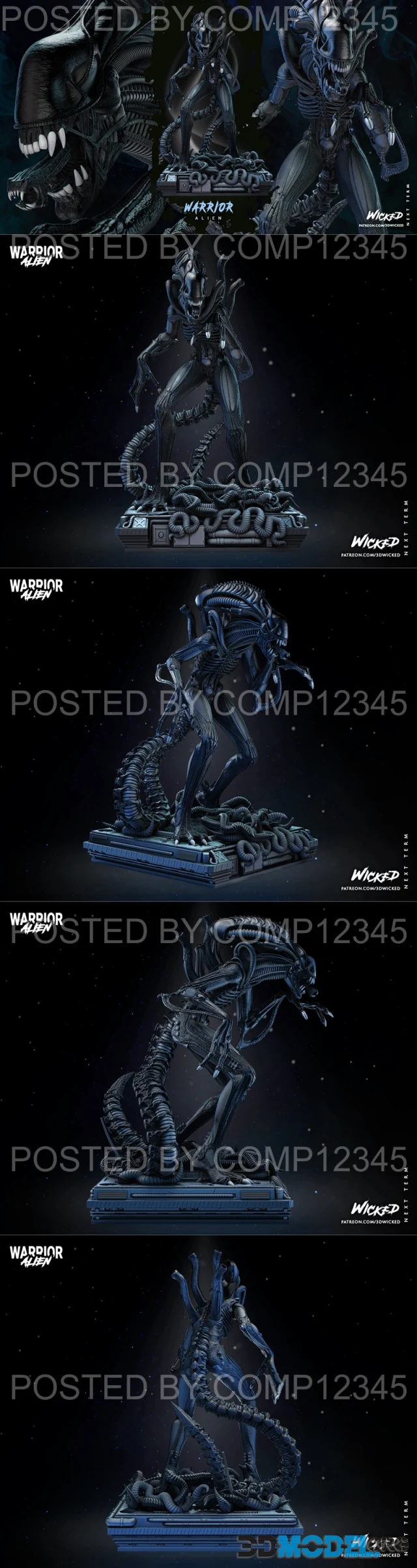 WICKED - Alien Warrior Statue – Printable