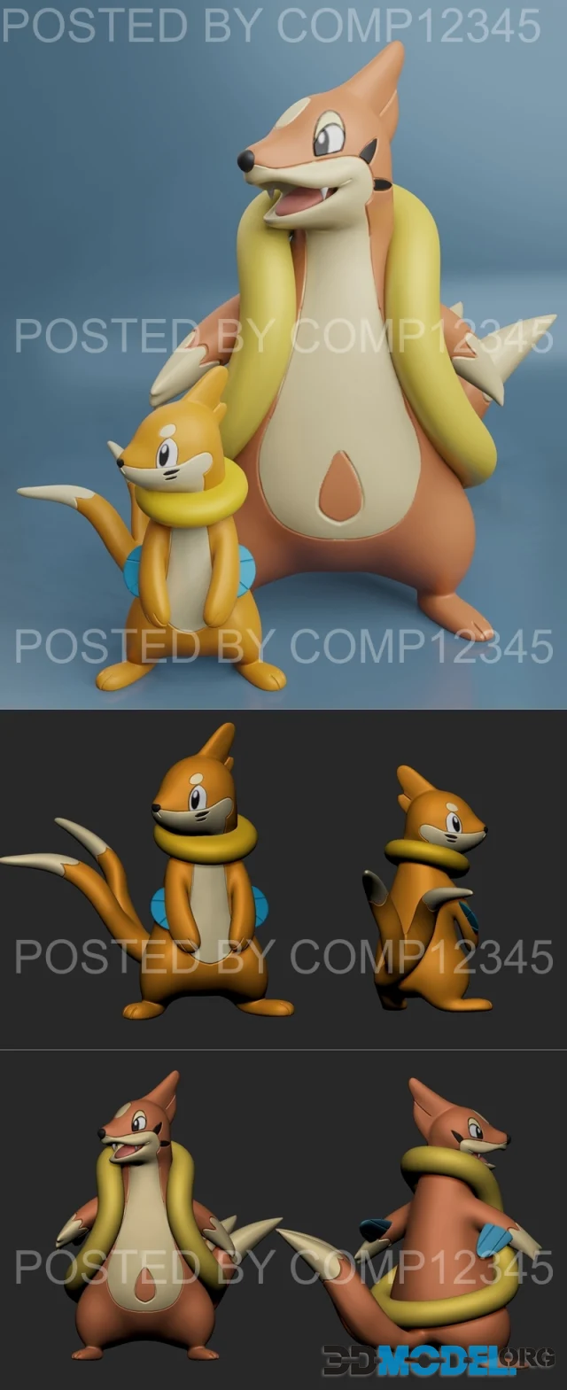 Pokemon - Buizel and Floatzel – Printable