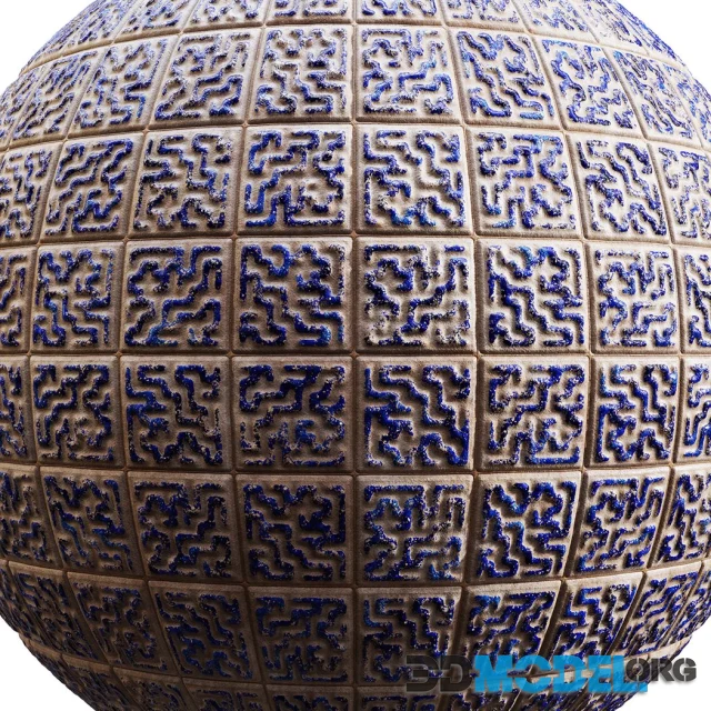 Blue ancient ceramic tiles 61 99 4K