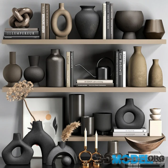 Decor set 24 with dark vases