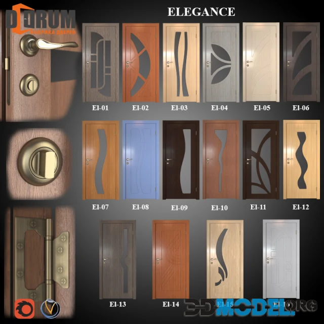 Doors (16 pcs 20 colors) series Elegance