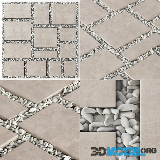 Paving tile square pebble n2