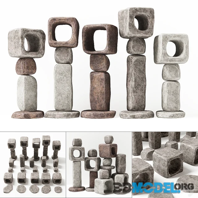 Stone cube lamp
