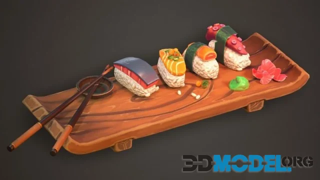 Stylized sushi set (PBR)
