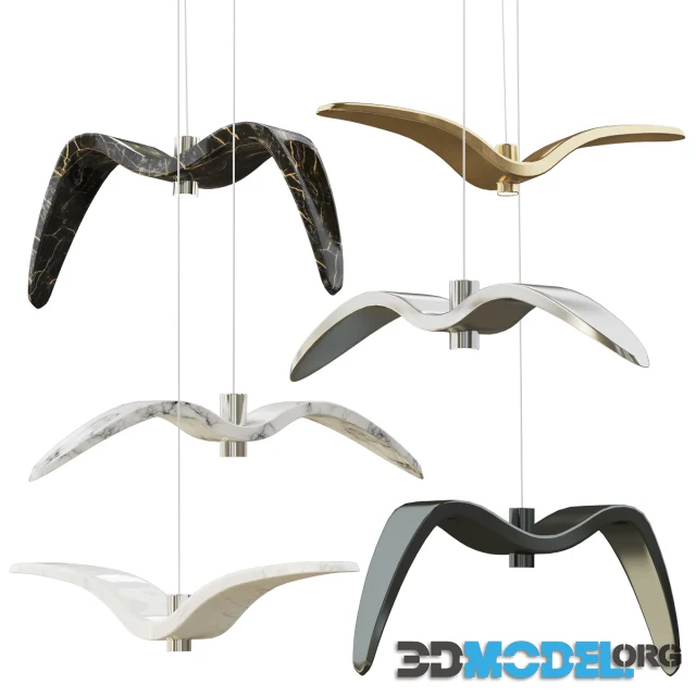 Suspended chandelier NIGHT BIRD Boris Klimok