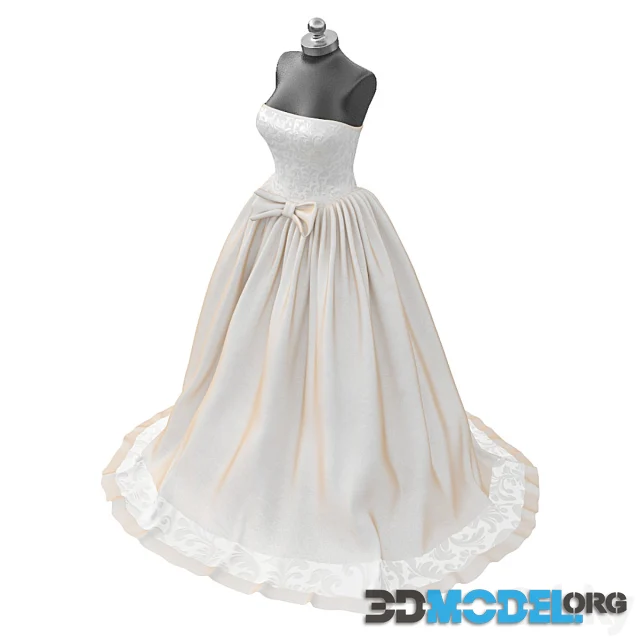 Wedding dress on a black mannequin