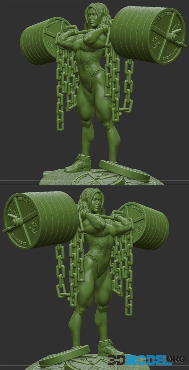 She Hulk and Barbell – Printable
