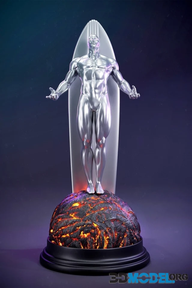 Silver Surfer on world burnt – Printable