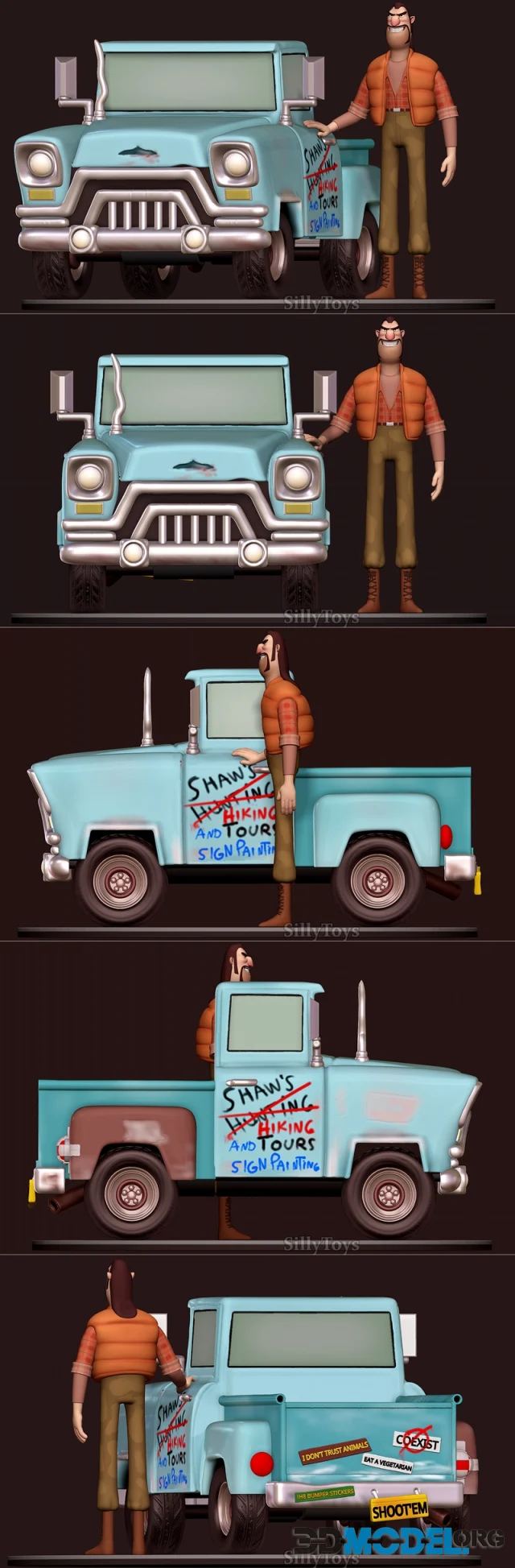 Shaw with his Car - Open Season – Printable