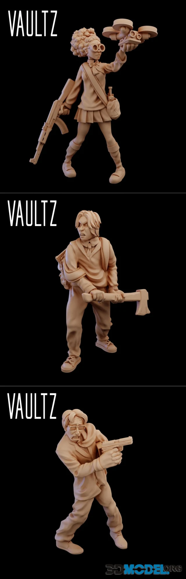 Vaultz Miniatures - Angelina and Daniel and Donnie – Printable