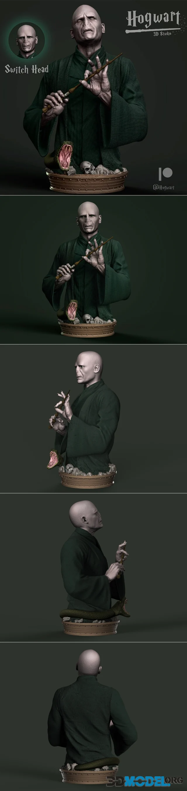 Hogwart - Voldemort Bust – Printable