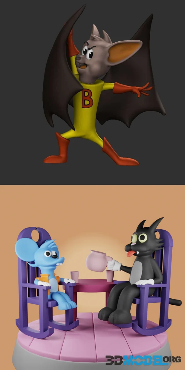 Batfink and Itchy and Scratchy – Printable