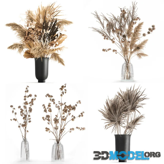 3D Model – A set of flower bouquets in vases 283