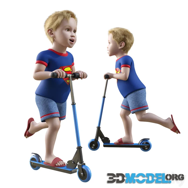 Child on scooter